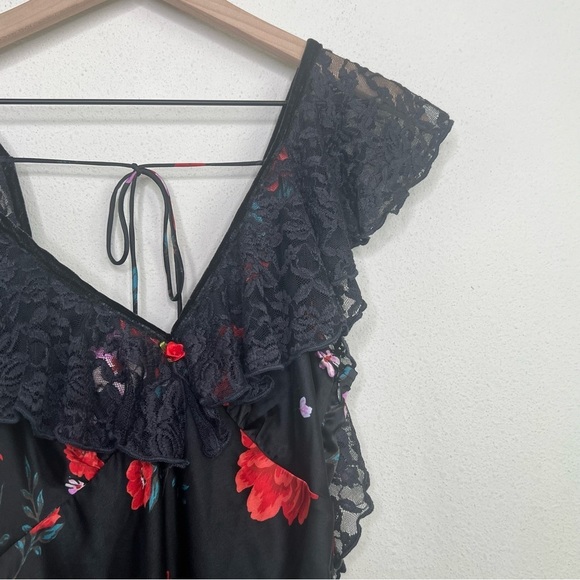 Free People Warm Hearts Lace & Satin Midi Dress, Black Multi size XS NWT - Picture 5 of 8